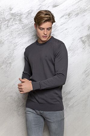 Erkek  3912 MARKOVA TRİKO SIFIR YAKA KAZAK ANTRASİ