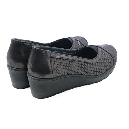Kadın Dolgu Taban Ayakkabı EL-6407-3-709 JOHN MAY Black Purple (2523)