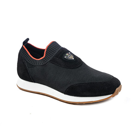 Deriden  Erkek Sneaker ER-35025 DERIDEN Siyah Garni Siyah Süet