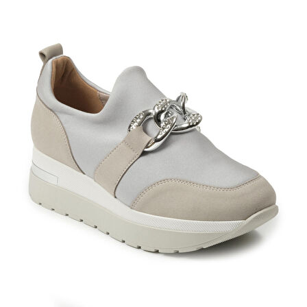 Kadın Dolgu Taban Ayakkabı 9B4636 Comart 4636 TRIC SPRINT Grey