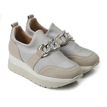 Kadın Dolgu Taban Ayakkabı 9B4636 Comart 4636 TRIC SPRINT Grey