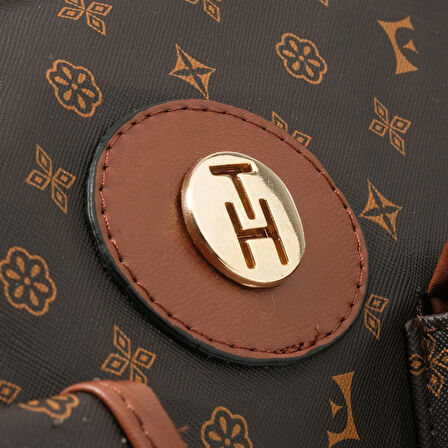 TH Bags  Unisex Seyahat Çantası TH-SC177 LOGO PRINT KAHVE-TABA