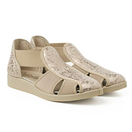Kadın Sandalet 169 Green Life STRETCH WOMEN'S FOOTWEAR Beige