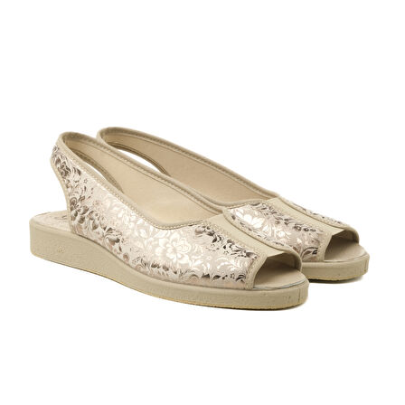 Kadın Sandalet 983 Green Life STRETCH WOMEN'S FOOTWEAR Beige