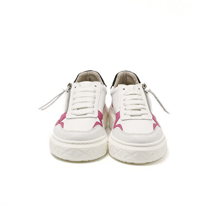 Kadın Sneaker ( Günlük) MAR-25Y-209-8856 John May Beyaz Cilt-Gümüş