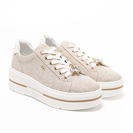 Kadın Sneaker ( Günlük) 185551DS Donna Serena TOMAIA 5551DS Beige Platino