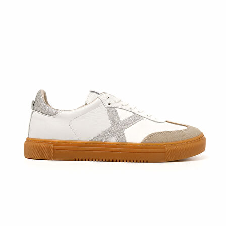 Kadın Sneaker ( Günlük) MAR-25Y-192-3030 John May Bej Süet-Beyaz Cilt-Silver Sim