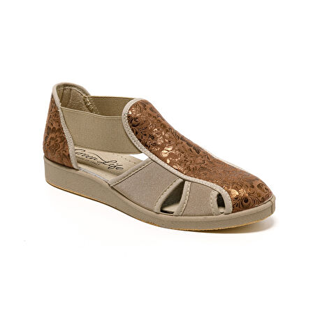 Kadın Sandalet 169 Green Life STRETCH WOMEN'S FOOTWEAR Brown