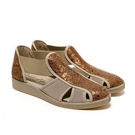 Kadın Sandalet 169 Green Life STRETCH WOMEN'S FOOTWEAR Brown