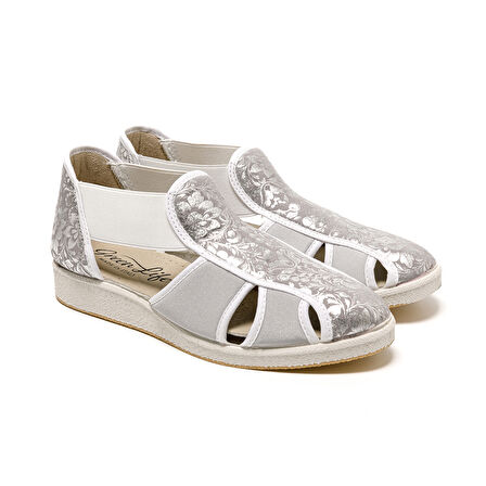 Kadın Sandalet 169 Green Life STRETCH WOMEN'S FOOTWEAR Silver