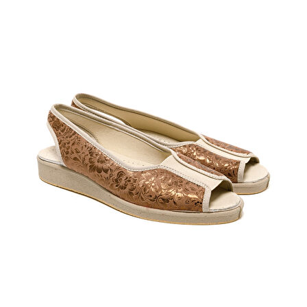 Kadın Sandalet 983 Green Life STRETCH WOMEN'S FOOTWEAR Brown