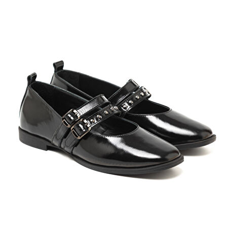 Kadın Oxford ( Klasik) MAR-25K-241-138 John May Siyah Rugan