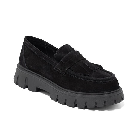 Kadın Oxford ( Klasik) RC-25K-001-210 John May Siyah Suet