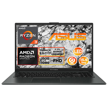 ASUS Vivobook Go 15 Ryzen 3 7320U 8GB 1TB SSD 15.6" FHD Freedos Laptop E1504FA-NJ097 003