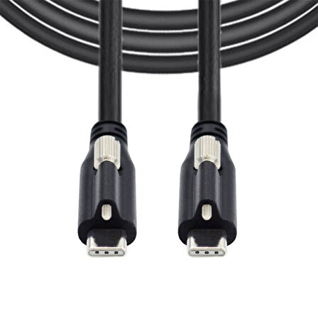 USB 3.1 Type-C to USB Type-C Kilitli Veri Güç Kablosu 3 metre
