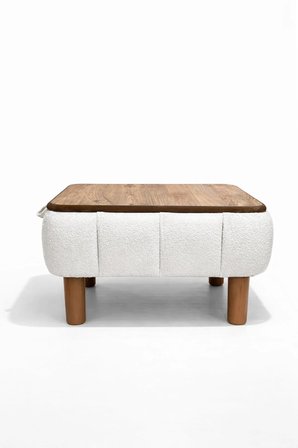 Ester Sandıklı Mekanizmalı Orta Sehpa/Bench, Kırık Beyaz