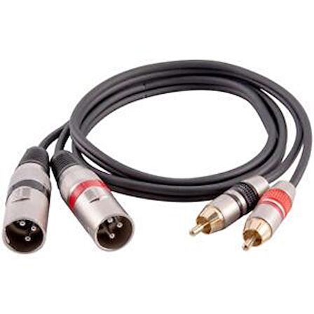 2 Rca Erkek-2 Xlr Erkek Kablo 1 metre