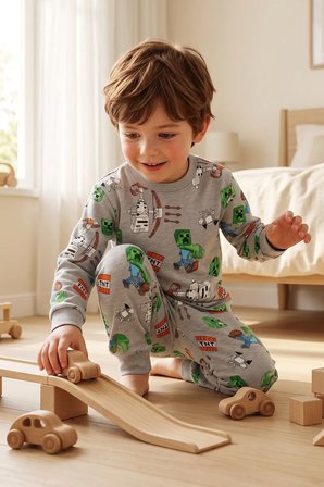 Computer Game Desenli Erkek Çocuk Pijama Takımı