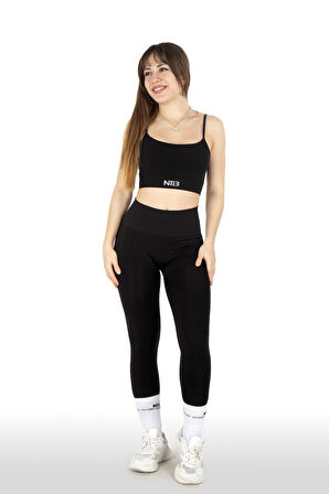 Yüksek Bel Kalça Toparlayıcı ve Dikişsiz Spor Tayt Siyah, Seamless, Fitness Taytı,Yoga Taytı