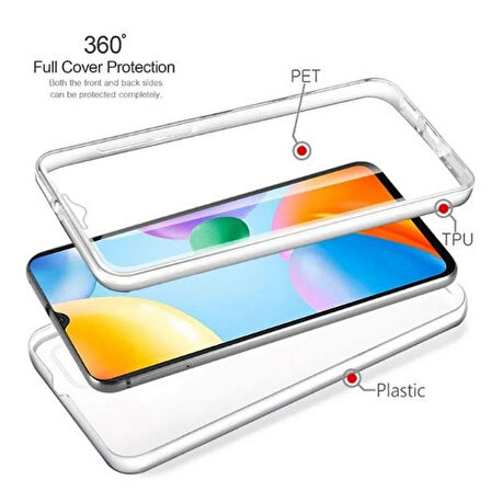 Gpack Samsung Galaxy A04 Kılıf Ön Arka Şeffaf Silikon Koruma