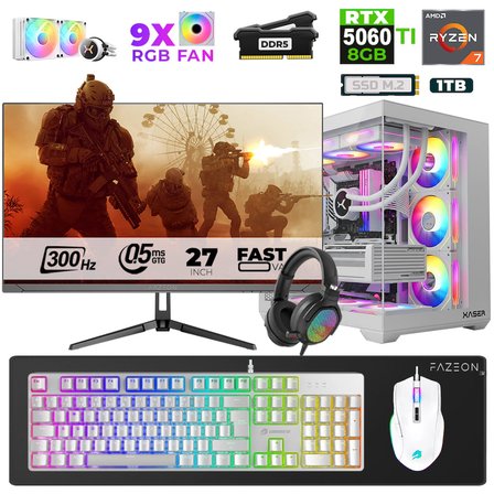 Xaser Star X500 Ryzen 7 7800X3D 16GB Ram 1TB M.2 NVMe SSD 8GB RTX5060Ti 27" 300Hz Oyuncu Bilgisayarı