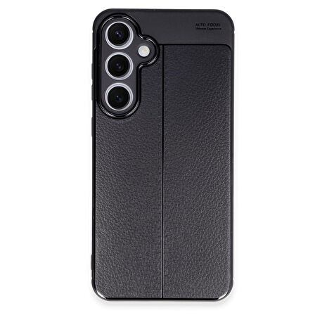Gpack Samsung Galaxy S24 FE Kılıf Niss Silikon Kamera Korumalı Deri Görünümlü