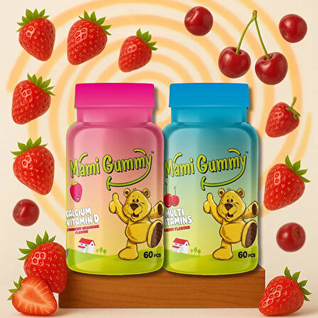 2'li Set Multivitamin (Vişne) - Kalsiyum & Vitamin D (Çilek)