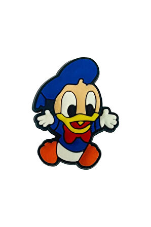 Uyumlu Terlik Süsü-Terlik Tokası Mavi Şapkalı Bebek Donald Duck Figürü