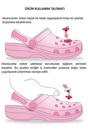Terlik Süsü-Terlik Tokası Pembe Ayakkabı Figürlü
