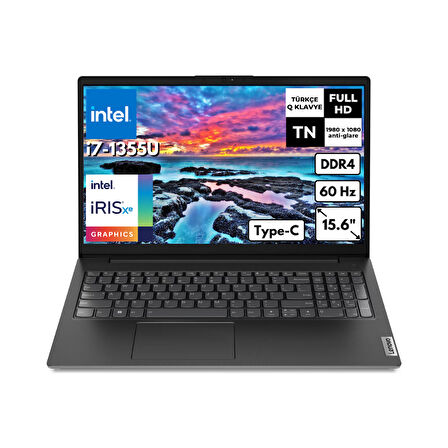 Lenovo V15 G4 IRU i7-1355U 8 GB 1 TBSSD Iris Xe Graphics 15.6'' FHD Windows 11 Home Notebook 83A100HXTRAT23