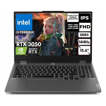 Lenovo Loq 15IAX9 I5-12450HX 16 GB 1 Tbssd 6gb RTX3050 15.6" 144Hz Fhd Freedos Gaming Laptop 83GS00QBTRAT8