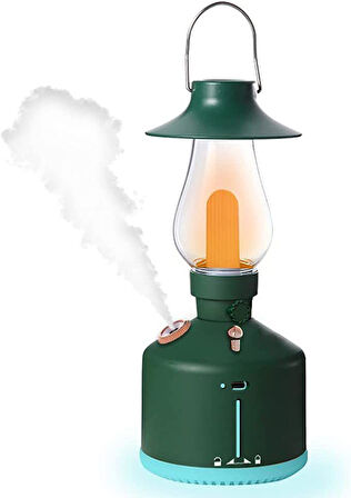 Ultrasonik Hava Nemlendirici Vintage Şarjlı Led Işıklı Buhar Makinesi Aroma Difüzör 280ML
