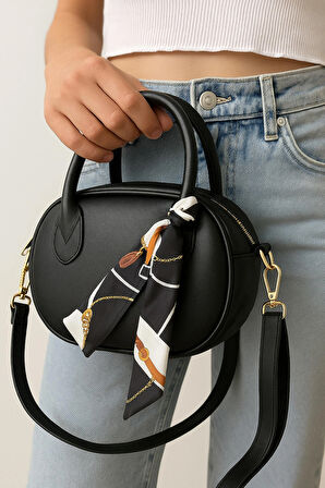 Fular Detaylı Oval Çapraz Çanta