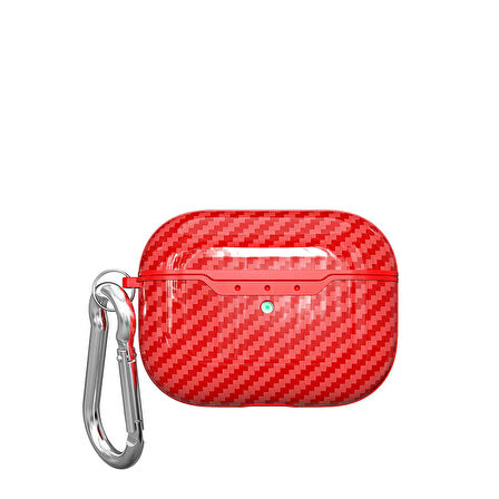 Gpack Apple Airpods Pro 2 Uyumlu Kılıf Karbon Fiber Görünümlü Silikon Airbag 05