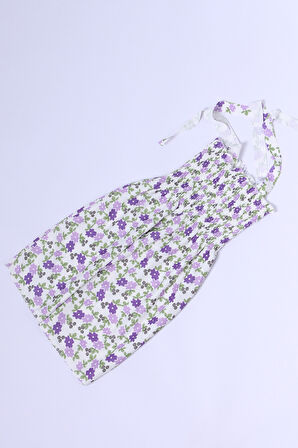 KIZ ÇOCUK ASKILI ELBİSE ÇİÇEK DESENLİ B35 HCM00119