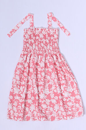 KIZ ÇOCUK ASKILI ELBİSE ÇİÇEK DESENLİ B35 HCM00119