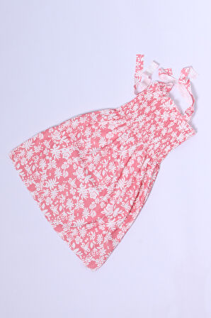 KIZ ÇOCUK ASKILI ELBİSE ÇİÇEK DESENLİ B35 HCM00119