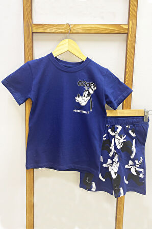 ERKEK ÇOCUK ŞORTLU TAKIM SIRT BASKILI BİSİKLET YAKA F14