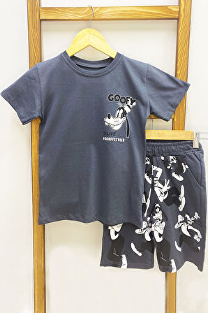 ERKEK ÇOCUK ŞORTLU TAKIM SIRT BASKILI BİSİKLET YAKA F14