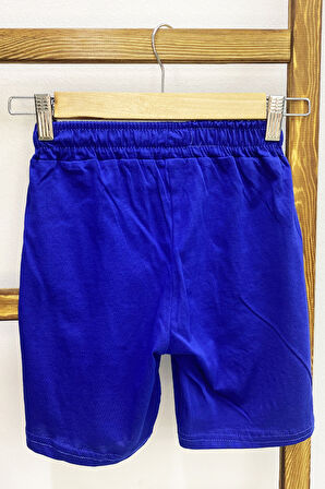 ERKEK ÇOCUK ŞORT CEPLİ DÜZ RENK YAZI BASKILI E34