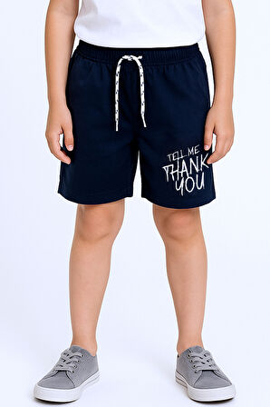 ERKEK ÇOCUK ŞORT CEPLİ DÜZ RENK YAZI BASKILI F29