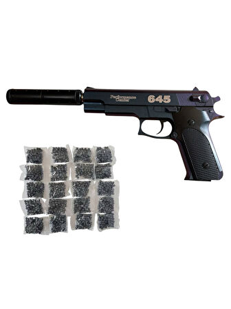 Susturuculu Metal Boncuk Atan 30cm Tabanca + 20 Paket Boncuk