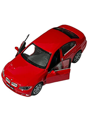 Metal Bmw 3.30 i Oyuncak Lisanslı 1:36 Ölçek Diecast Metal Çek Bırak Kırmızı Renk Araba