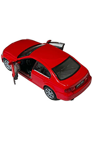 Metal Bmw 3.30 i Oyuncak Lisanslı 1:36 Ölçek Diecast Metal Çek Bırak Kırmızı Renk Araba