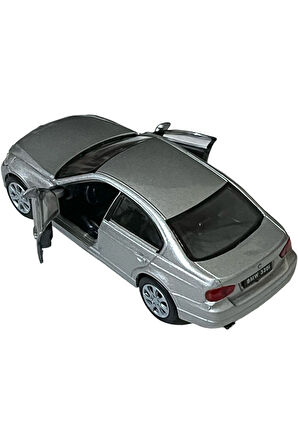 Bmw 330i Oyuncak Lisanslı Diecast 1:36 Ölçek Gri Renk Metal Çek Bırak Araba