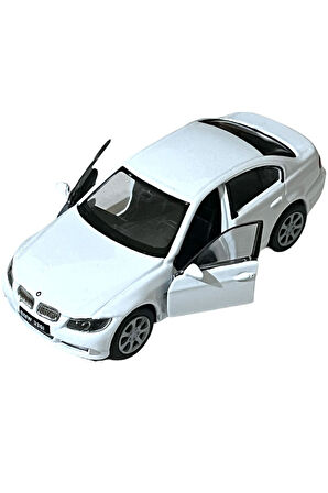 Metal Bmw 3.30 i Oyuncak Lisanslı 1:36 Ölçek Diecast Metal Çek Bırak Beyaz Renk Araba