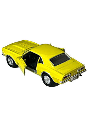 1968 Chevrolet Camaro Z28 Oyuncak Lisanslı Diecast Metal Çek Bırak Sarı Renk Araba