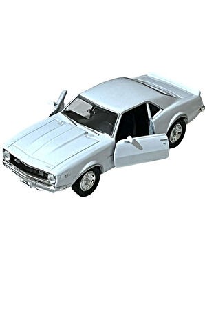 1968 Chevrolet Camaro Z28 Oyuncak Lisanslı Diecast Metal Çek Bırak Beyaz Renk Araba