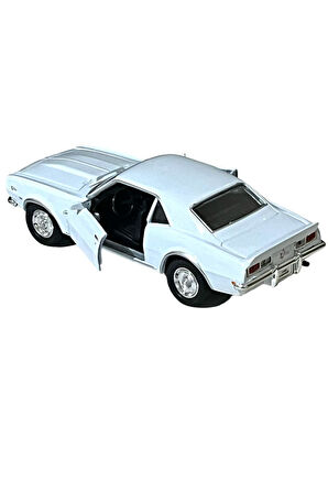 1968 Chevrolet Camaro Z28 Oyuncak Lisanslı Diecast Metal Çek Bırak Beyaz Renk Araba