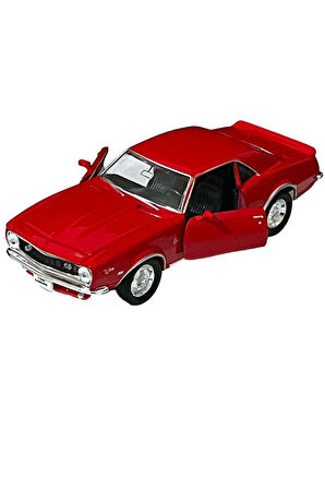 1968 Chevrolet Camaro Z28 Oyuncak Lisanslı Diecast Metal Çek Bırak Kırmızı Renk Araba